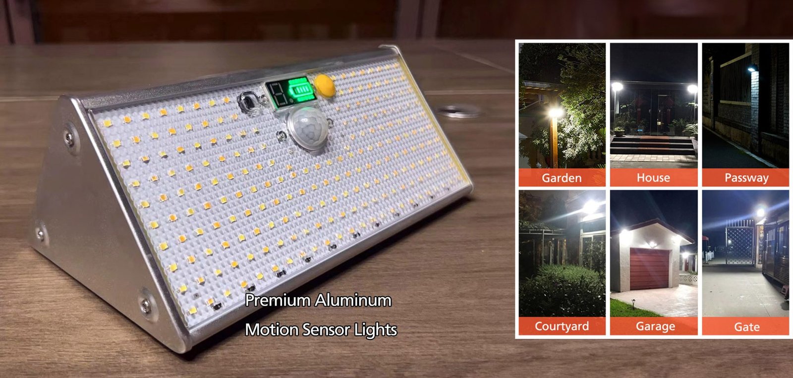 Hanging Solar Security Lights, Aluminum Solar PIR Light